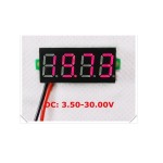 Digital Voltmeter with red LEDs, 3.5 - 30 V, black, 4-digit and 2-wire